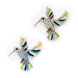Эмалевый штифт, Брошь из сплава со стразами для рюкзака, птица, золотые
