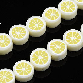 Polímeros hechos a mano hebras de perlas de arcilla, rodaja de limón