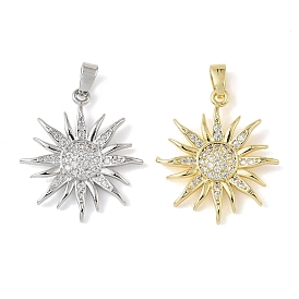 Латунные микропаве прозрачные подвески с фианитом, солнечные чары, долговечный