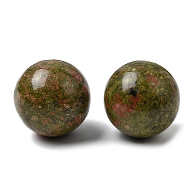 Натуральный унакит сферические бусины без отверстий, круглые