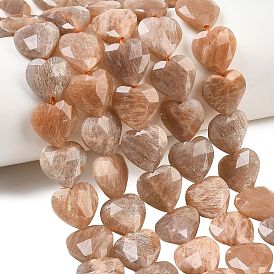 Натуральный Sunstone бисер пряди, граненые, сердце