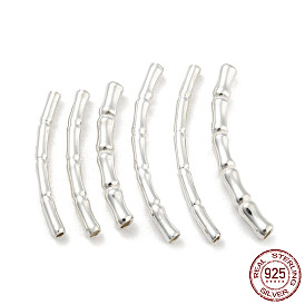 925 Sterling Silver Tube Beads, Bamboo Tube Beads