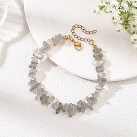 Natural Labradorite Beaded Bracelets, Chip