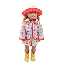 Шляпа в горошек из двух частей и платье, кукольная одежда, наряды для кукол, подходит для 18 дюймовых американских кукол