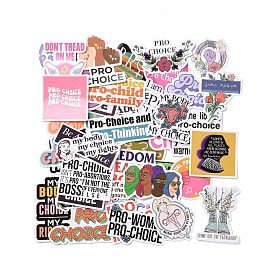 50Pcs Maintain Feminist Graffiti  Paper Stickers Set, Adhesive Label Stickers, for Water Bottles, Laptop, Luggage, Cup, Computer, Mobile Phone, Skateboard, Guitar Stickers