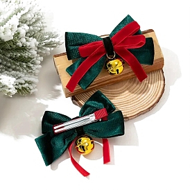 Christmas Cloth Alligator Hair Clips, Hair Accessories for Woman Girls, Bowknot