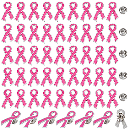 100Штуки эмалированные, тематические, с лентой осведомленности, Задняя часть булавки из цинкового сплава для рюкзака