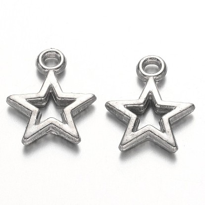 CCB Plastic Star Charms, 12.5x10x2mm, Hole: 1.5mm