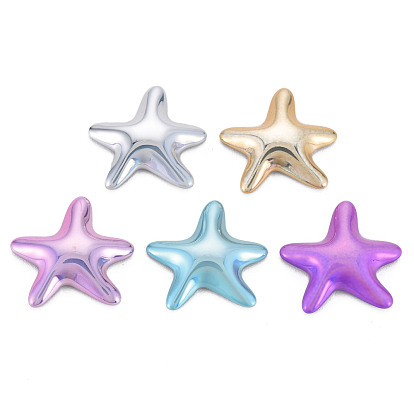 Electroplated Glass Cabochons, Starfish