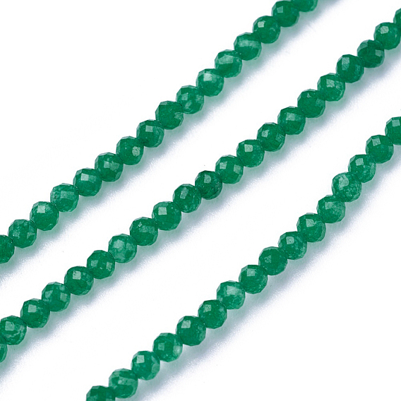 Окрашенные природные белый нефрит бисер пряди, граненые, круглые