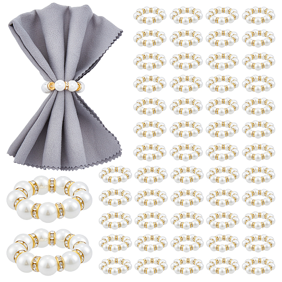 Пластиковые кольца для салфеток с имитацией жемчуга и страз, держатель для салфеток, ежедневный доступ в ресторан