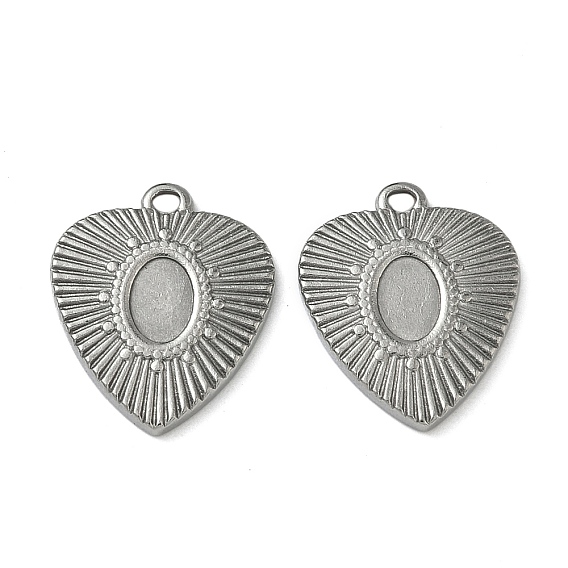304 Настройки кабошон из нержавеющей стали кулон, сердце