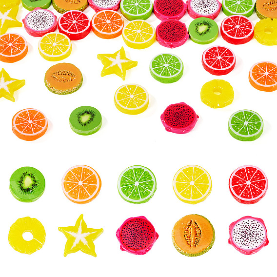 40 шт. 10 стили имитация фрукта из смолы, искусственные кусочки фруктов, притворяясь опорными украшениями