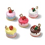 5 pcs 5 couleurs pendentifs en alliage d'émail, charmes de gâteau, or