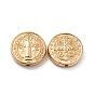 Alloy Beads, Flat Round with Cssml Ndsmd Cross God Father/Saint Benedict