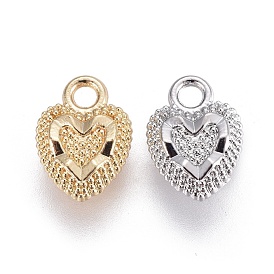 Alloy Charms, Long-Lasting Plated, Heart