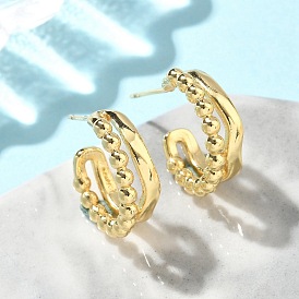 C-образные латунные серьги-гвоздики, без свинца и без кадмия, долговечный