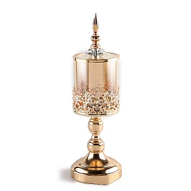 Настольная лампа в форме чайной свечи, подсвечники для Рамадана, Креативный утюг в европейском стиле со стеклянным художественным подсвечником с орнаментом