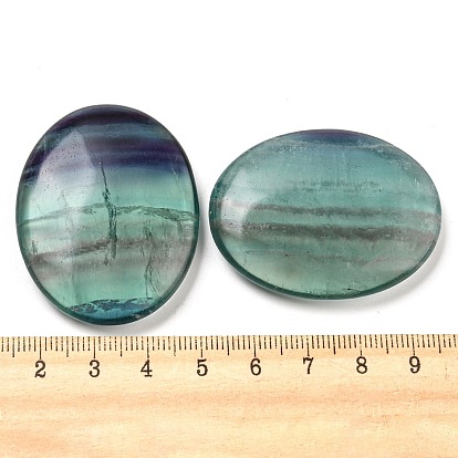 Oval Natural Fluorite Worry Stone, Anxiety Healing Thumb Stone