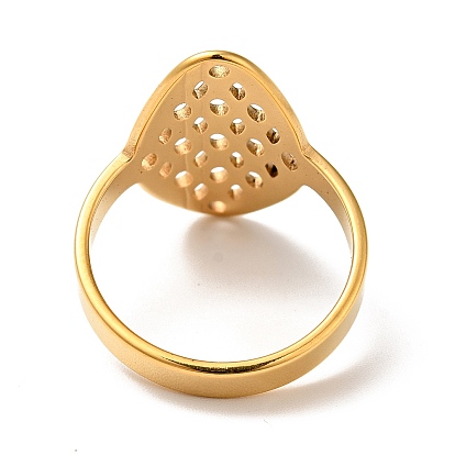 201 Stainless Steel Oval with Dot Finger Ring for Women