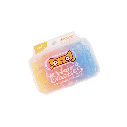 Cute Candy-Colored Hair Ties for Kids, Non-Damaging Elastic Bands and Scrunchies in a Disposable Box