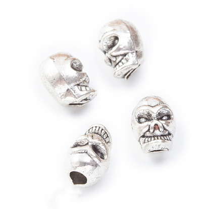 Tibetan Style Alloy Beads, Skull
