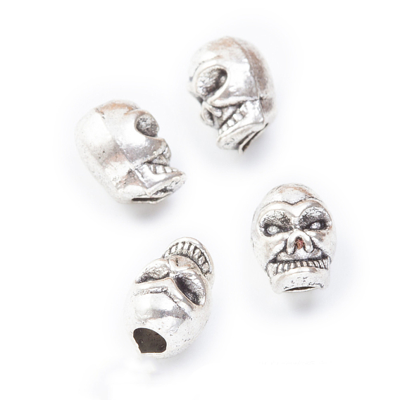 Tibetan Style Alloy Beads, Skull