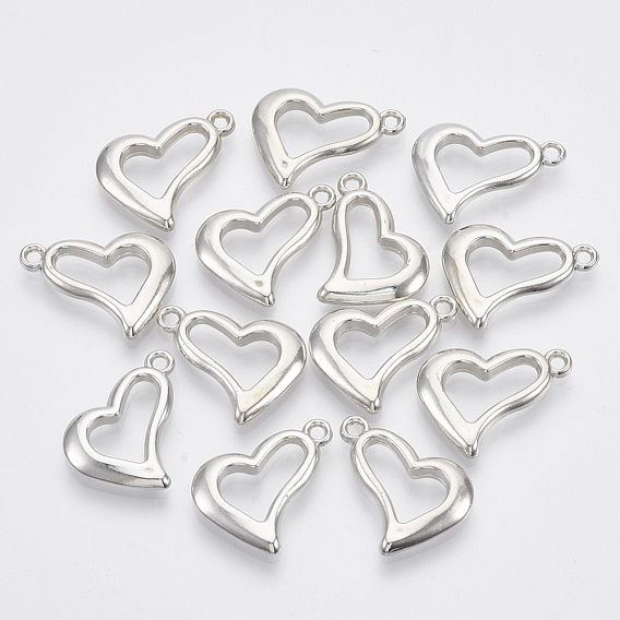 Plating ABS Plastic Pendants, Heart