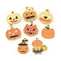Тема Хэллоуина ионное покрытие (IP) 304 эмалированные подвески из нержавеющей стали, золотые, тыквенное очарование