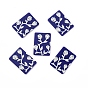 Acrylic Pendants, Rectangle with Flower Pattern
