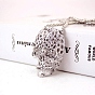 Alloy Rhinestone Keychain, Skull