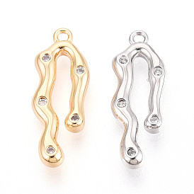 Латунные микропаве прозрачные подвески с фианитом