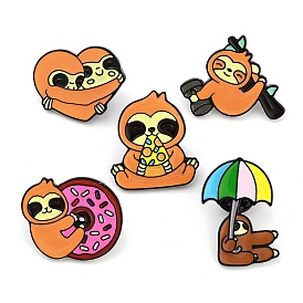 Sloth Shape Enamel Pins, Zinc Alloy Brooches, for Backpack