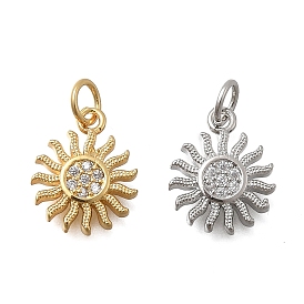 Латунные микро проложить кубического циркония подвески, солнечные чары, без кадмия и без свинца, стойки покрытие, долговечный, с целью перехода в кольце
