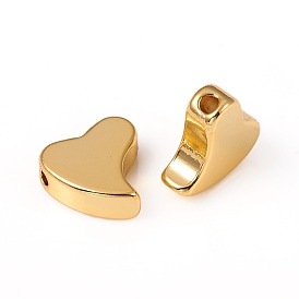 Brass Beads, Heart, Long-Lasting Plated