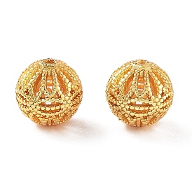 Стойки обшивки латунные бусины, без кадмия и без свинца, полый круглый с цветком