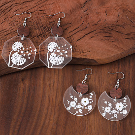 Акриловые серьги с подвесками в богемном стиле, нержавеющей стали, украшения для женщин, платина