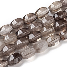 Natural Smoky Quartz Beads Strands, Faceted, Rice