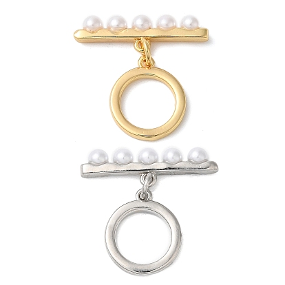 Латунь с застежками-переключателями из АБС-пластика с имитацией жемчуга, без кадмия, без никеля и без свинца