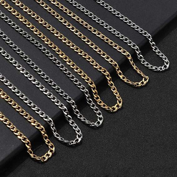 6мм 304 ожерелья из кубинской цепи из нержавеющей стали для женщин и мужчин, вакуумное покрытие pvd