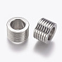 304 Stainless Steel Beads, Grooved Beads, Column, Large Hole Beads