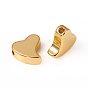 Brass Beads, Heart, Long-Lasting Plated