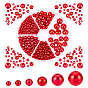 401Pcs 6 Style Imitation Pearl Acrylic Beads, Dyed, Round