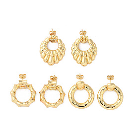 Real 18K Gold Plated Brass Dangle Stud Earrings