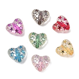 Прозрачные акриловые бусины, окрашенные спреем, сердце