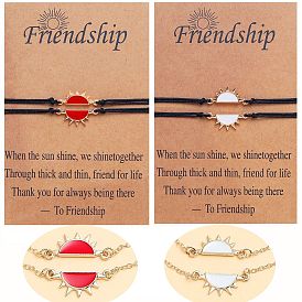 Red Sun Alloy Friendship Bracelet Handmade Braided Wristband for Women