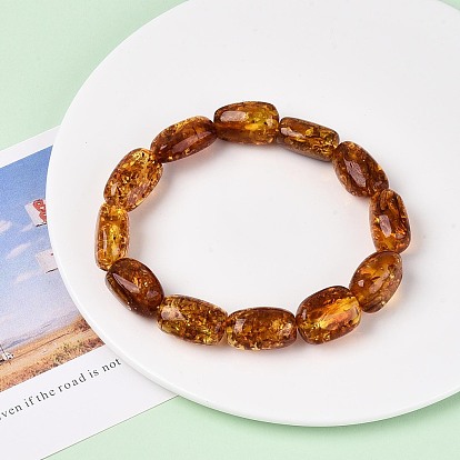 Браслеты из натурального янтаря с эластичными бусинами для мужчин и женщин, самородки