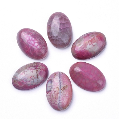 Dyed Natural Fire Agate Cabochons, Oval