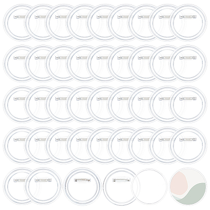 Пластиковые основы для брошей, плоско-круглые