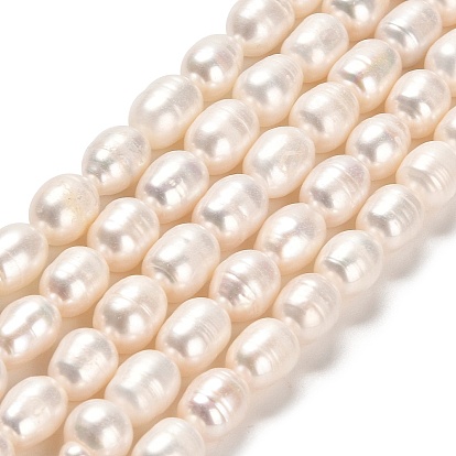 Natural Cultured Freshwater Pearl Beads Strands, Rice, Grade A